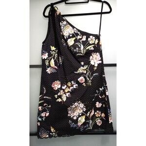Anthropologie MAEVE Dress Ashbury Floral One Shoulder Studded Lace- Size 10